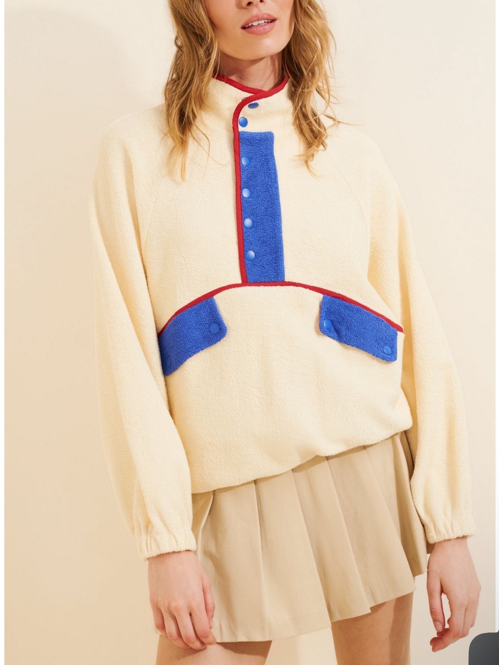 Free People Rumored Flashback Pullover in buttercream M